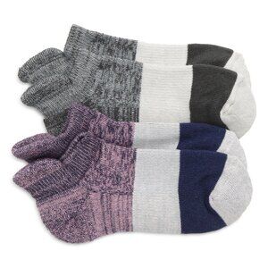 Zella Girl Kids' 2-Pack Space Dye Ankle Socks in Navy Pageant at Nordstrom, Size